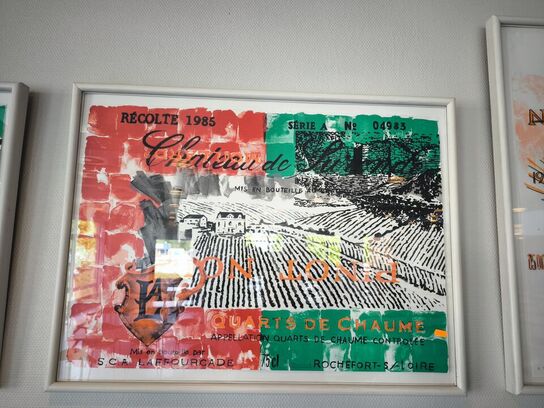 8 stk. litografier TROELS WÖRSEL "Wine Labels"