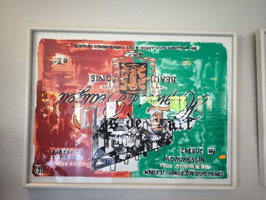 8 stk. litografier TROELS WÖRSEL "Wine Labels"