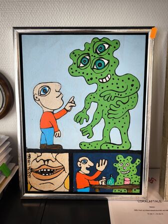 Maleri TROELS TRIER "Galaktiske Venner 2013" 30x40 cm