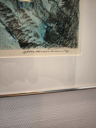 Litografi i passepartout nr. 107/250 JENS KROMANN 1978
