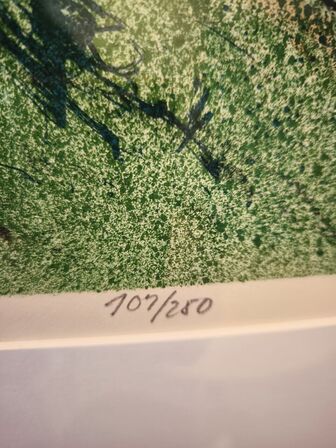 Litografi i passepartout nr. 107/250 JENS KROMANN 1978