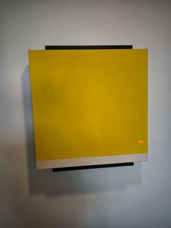 4 stk. håndmalede akustikpaneler i gul