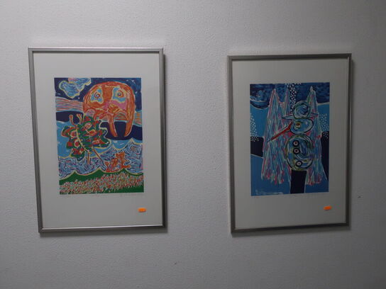 2 stk. litografi JOHNY WILSLEW "Sommer" & "Vinter" 1988 193/500