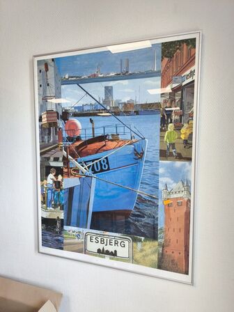 Indrammet kort over Esbjerg