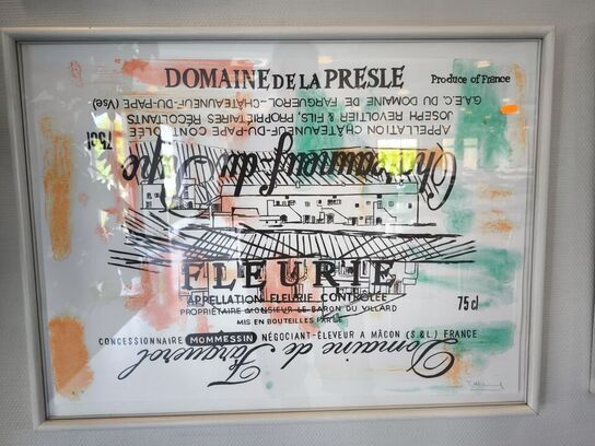 8 stk. litografier TROELS WÖRSEL "Wine Labels"