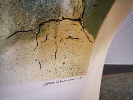 3 stk. litografi i passepartout JENS KROMANN 1978