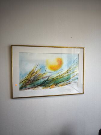 Akvarel i passepartout - ubekendt kunster