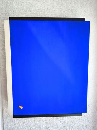 4 stk. håndmalede akustikpaneler i blå