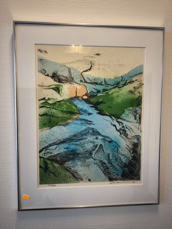 Litografi i passepartout nr. 107/250 JENS KROMANN 1978