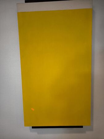 4 stk. håndmalede akustikpaneler i gul