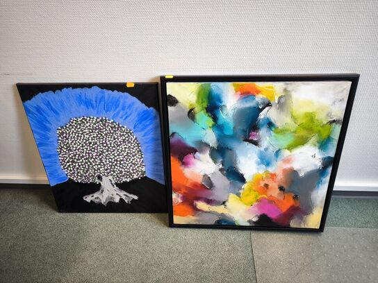 2 stk. akrylmalerier