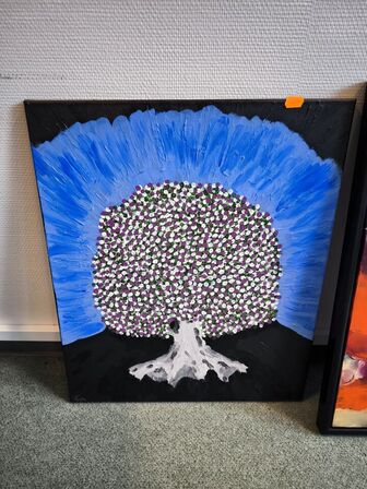 2 stk. akrylmalerier