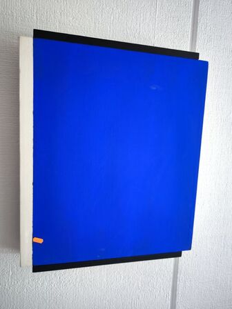4 stk. håndmalede akustikpaneler i blå