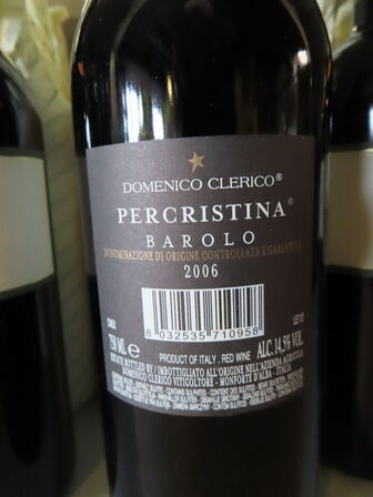 4 fl. rødvin, PERCRISTINA BAROLO 2006, Domenico Clerico