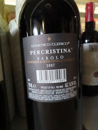 4 fl. rødvin, PERCRISTINA BAROLO 2007, Domenico Clerico