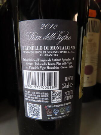 6 fl. rødvin, PIAN DELLE VIGNE BRUNELLO DE MONTALCINO 2018, Antinori Tenuta