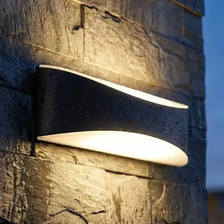 2 stk. accent udendørs up&down led væglampe ip65 aluminium sort(ubrugt)