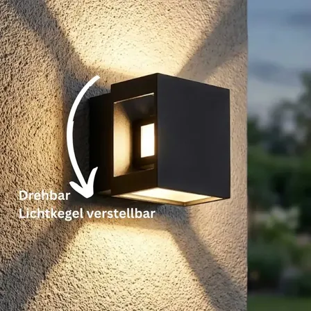 3 stk. accent udendørs up&down led væglampe ip54 aluminium sort(ubrugt)