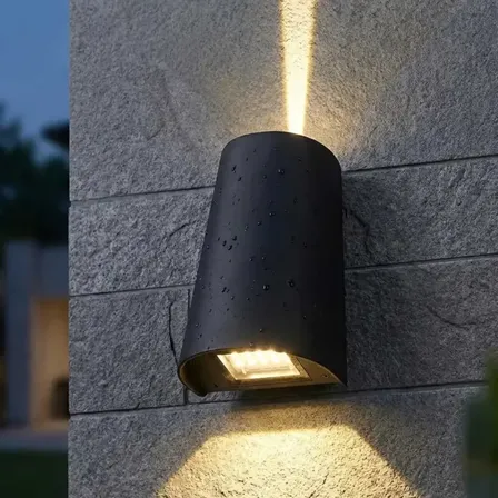 2 stk. accent udendørs up&down led væglampe ip65 aluminium sortubrugt)