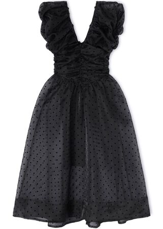 Flocked Organza Long Ruched Dress GANNI Str.: 40