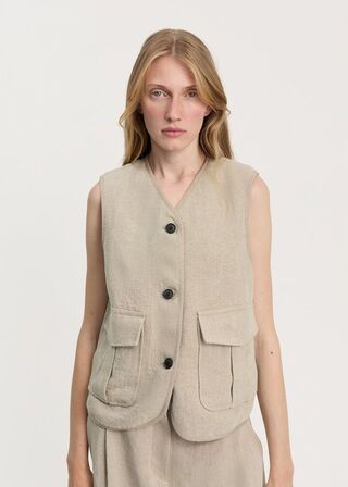 Vest Heavy Linen AIAYU Str.: M