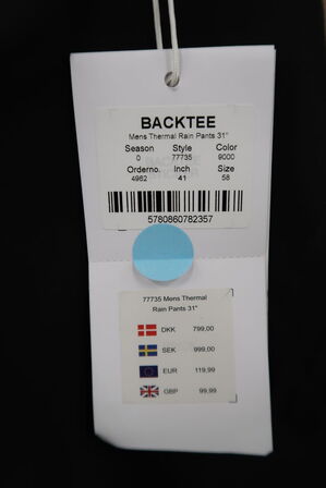 Regnbukser Herre BACKTEE STR. 58