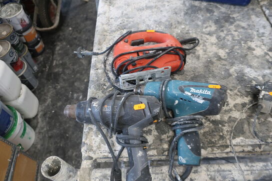 2 stk. varmepistoler MAKIRA, STEINEL samt stiksav