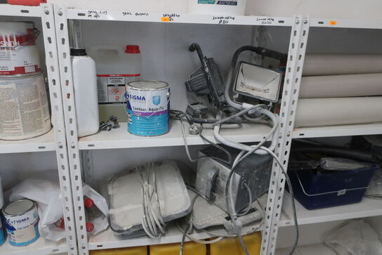 6 fag lagerreoler med div. Værktøj og varelager