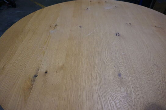 Malika spisebord natur med sort stel Ø: 120 cm 