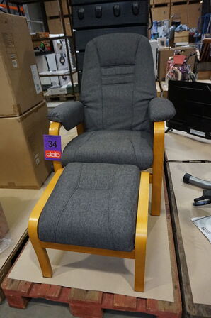 Otium lænestol inkl. fodskammel - grå 