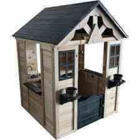 SpinOut legehus i træ Mål: : L112xB106x H144 cm 