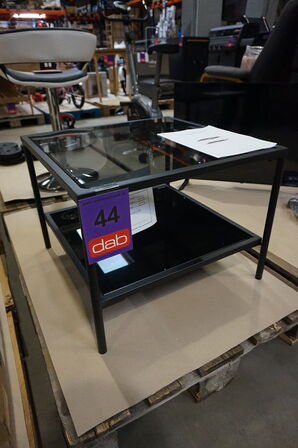 Luna sofabord glas og metal - sort 60x60 cm 