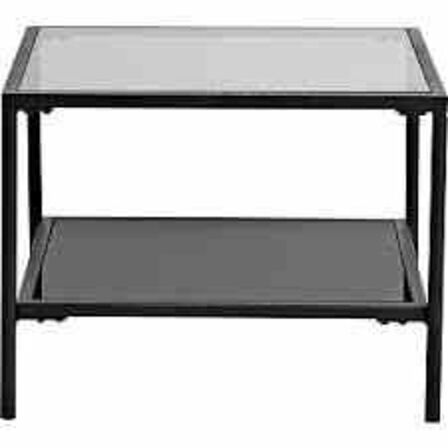 Luna sofabord glas og metal - sort 60x60 cm 