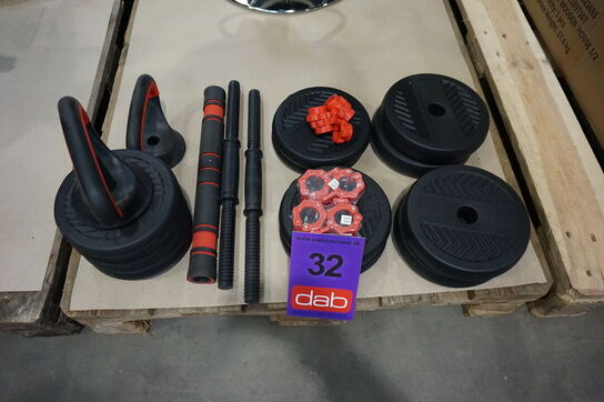 ASG Justerbart vægtsæt 20 kg. Sort/Rød 