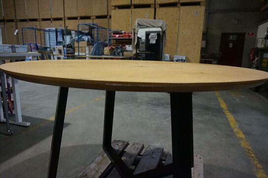 Malika spisebord natur med sort stel Ø: 120 cm 