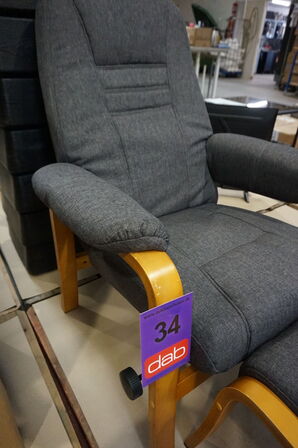 Otium lænestol inkl. fodskammel - grå 