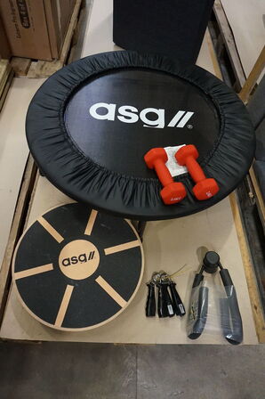 Asg Fitnes trampolin Ø: 80 cm samt håndvægte m.m. 