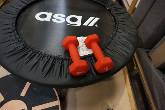 Asg Fitnes trampolin Ø: 80 cm samt håndvægte m.m. 