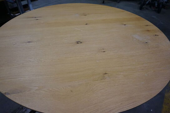 Malika spisebord natur med sort stel Ø: 120 cm 