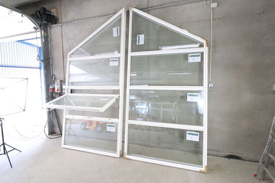 2 stk. Rationel gavlvinduespartier