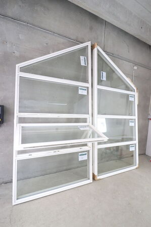 2 stk. Rationel gavlvinduespartier