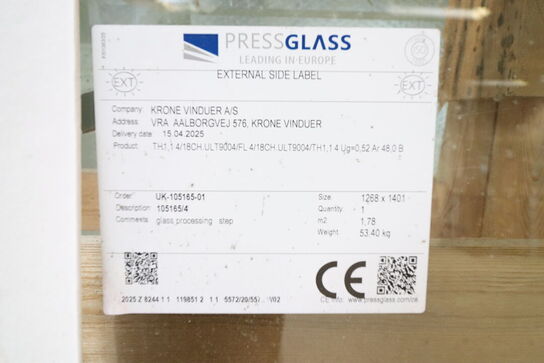 1 stk. PressGlass termorude