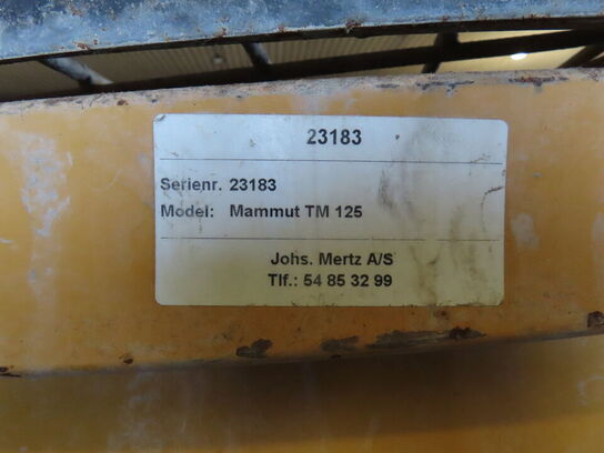 Tvangsblander, MAMMUT TM125, til tre-punkts ophæng