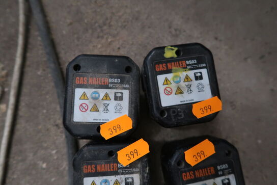 4 stk. batterier GAS NAILER BS03