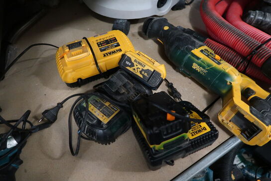 Akku håndværktøj DEWALT DCS380 med 3 stk. ladere og 2 stk. batterier 