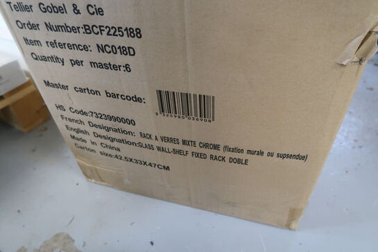 Kasse med racks til glas