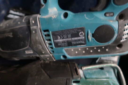 2 stk. akku håndværktøj MAKITA DJ187, DHR202 med batteri