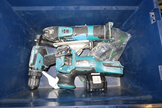 3 stk. akku håndværktøj MAKITA DJV181,  DHP485 m.fl. med batteri 