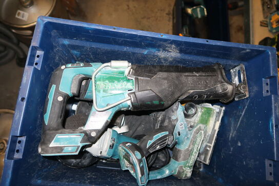 4 stk. akku håndværktøj MAKITA DJR187, DGA506 m.fl.