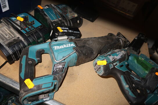 3 stk. akku håndværktøj MAKITA med 3 stk. lader og batteri